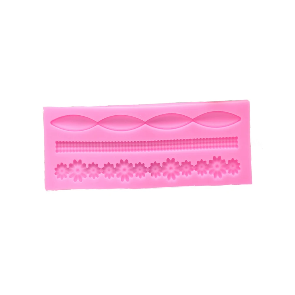 3D кружевные цветочные бусины цепочка силиконовая помадная форма украшение для