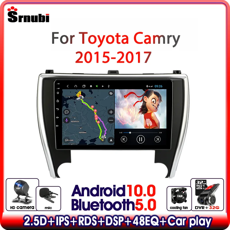 Автомагнитола Srnubi 2 Din Android 10 для Toyota Camry 2015 2016 2017 США и средний восток