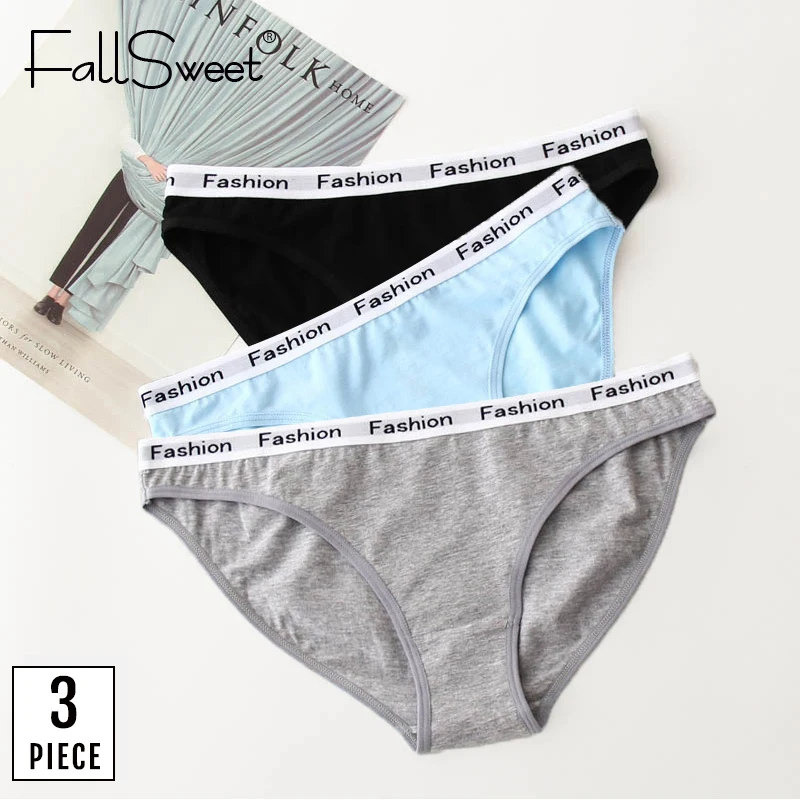 Женские трусики из хлопка FallSweet удобные трусы больших размеров M–L–XL–XXL 3 шт. /