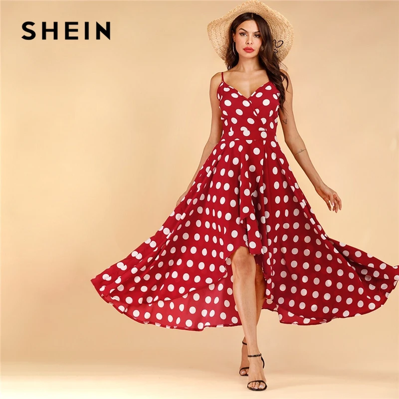 SHEIN сексуальное платье на бретельках с принтом в виде тюльпанов, женские платья без рукавов, летние платья с высокой талией