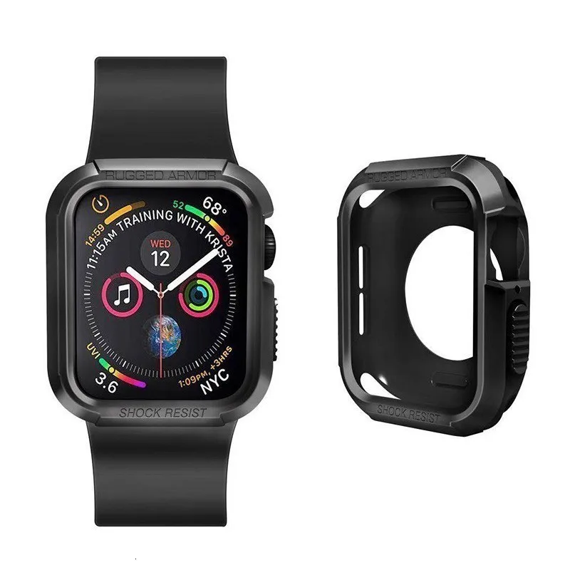 Прочный армированный резиновый чехол для Apple Watch 4, 3, 2, 1, 40 мм, 44 мм, защитный термополиуретановый защитный чехол для Iwatch 42 мм