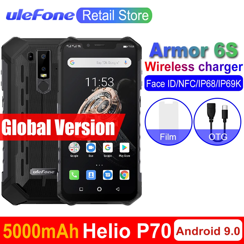 Ulefone Armor 6S прочные мобильные телефоны 6 2 &quotHelio P70 6G + 128G 16MP 8MP Face ID NFC Беспроводная