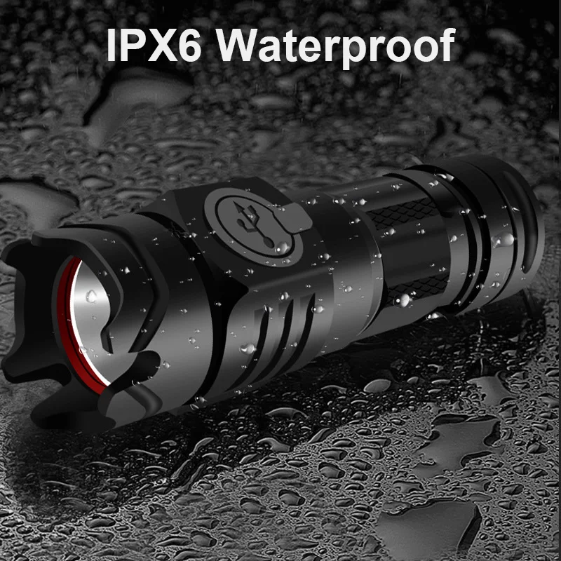 

Powerful SS-T40 LED Flashlight Mini USB Rechargeable Torch Self Defense Lantern Waterproof Super Bright Lamp use 16340 battery