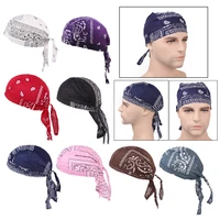 2pcs unisex bandana hat cotton durag print cap women men breathable chemo turban fashion headwrap headwear pirate head scarf