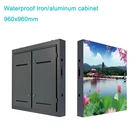 Напольный P10mm фиксированная установка 960x960mm водонепроницаемый железный шкаф светодиодный дисплей видео стена, светодиодный экран дисплея для улицы