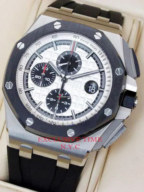 

Famous new Men Stopwatch Watch Sapphire Silver White Black Bezel Rubber Chronograph Stainless Steel Sport Limited Watches