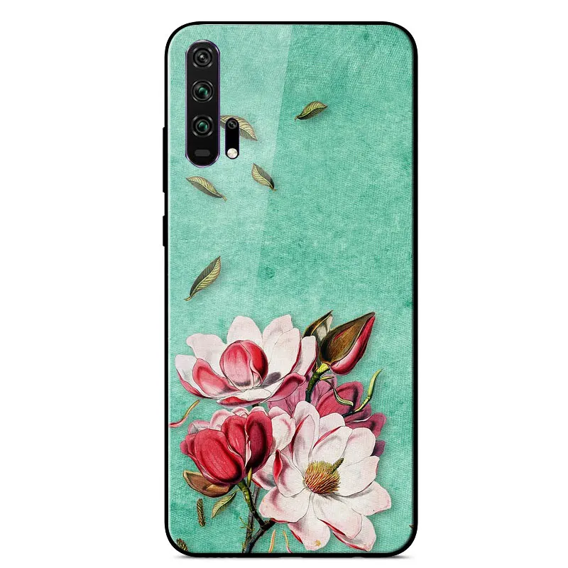 

For Honor 20 Pro Case Fashion Mirror Painted Scratch resistant Tempered glass shockproof Back Cover For Honor 20 Pro Phone Case