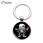 Хит продаж, брелок для ключей с фигуркой игры Undertale, модный брелок для автомобиля из хрустального стекла, металлический держатель, кольцо для ключей, ювелирные изделия, подарки, аксессуары для игрушек