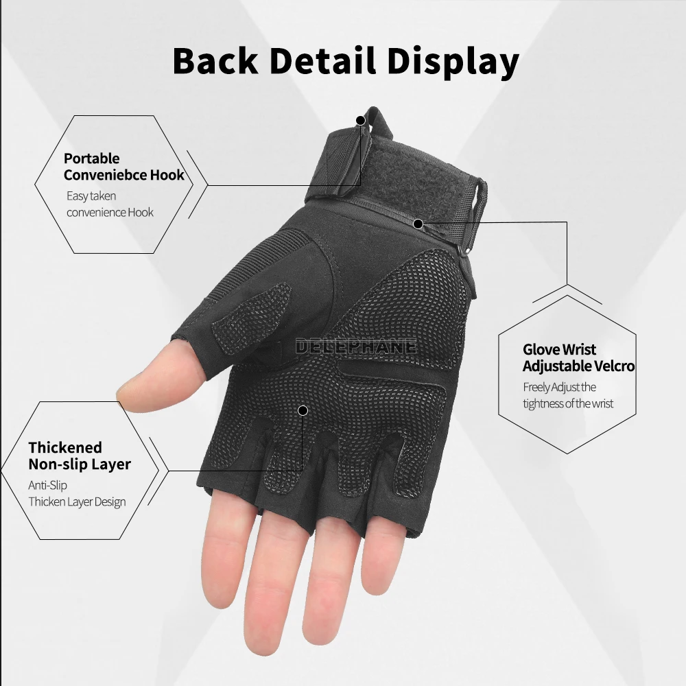 Перчатки без пальцев для мужчин и женщин тактические мотоциклетные митенки с