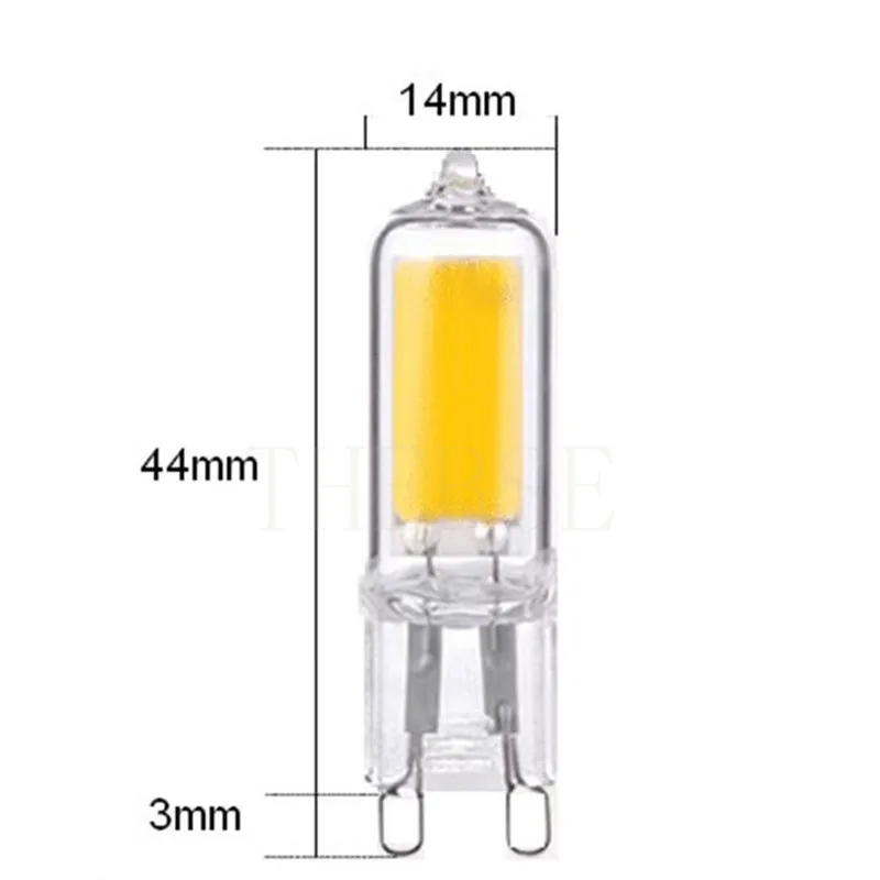 Новый G9 светодиодный светильник лампы с регулируемой яркостью 6 Вт 9 COB Стекло