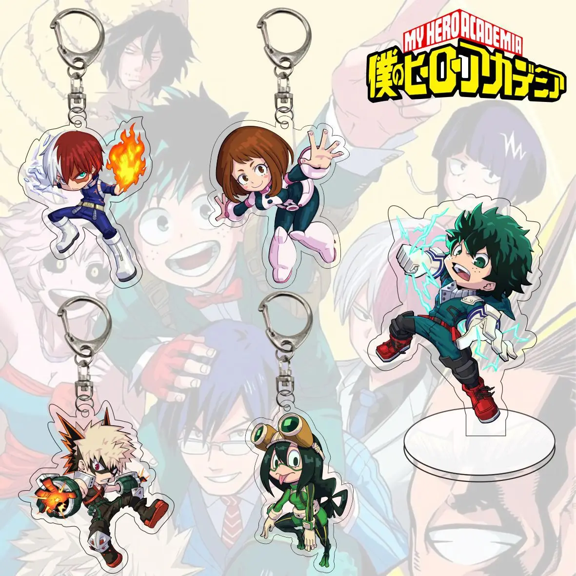

Anime My Hero My Hero Academia Logo Keychains Pendants Magic School College Acrylic Keychain Cute Variety of Options Clear Pat