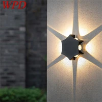 wpd creative outdoor wall light fixtures modern black waterproof led simple lamp for home porch balcony villa