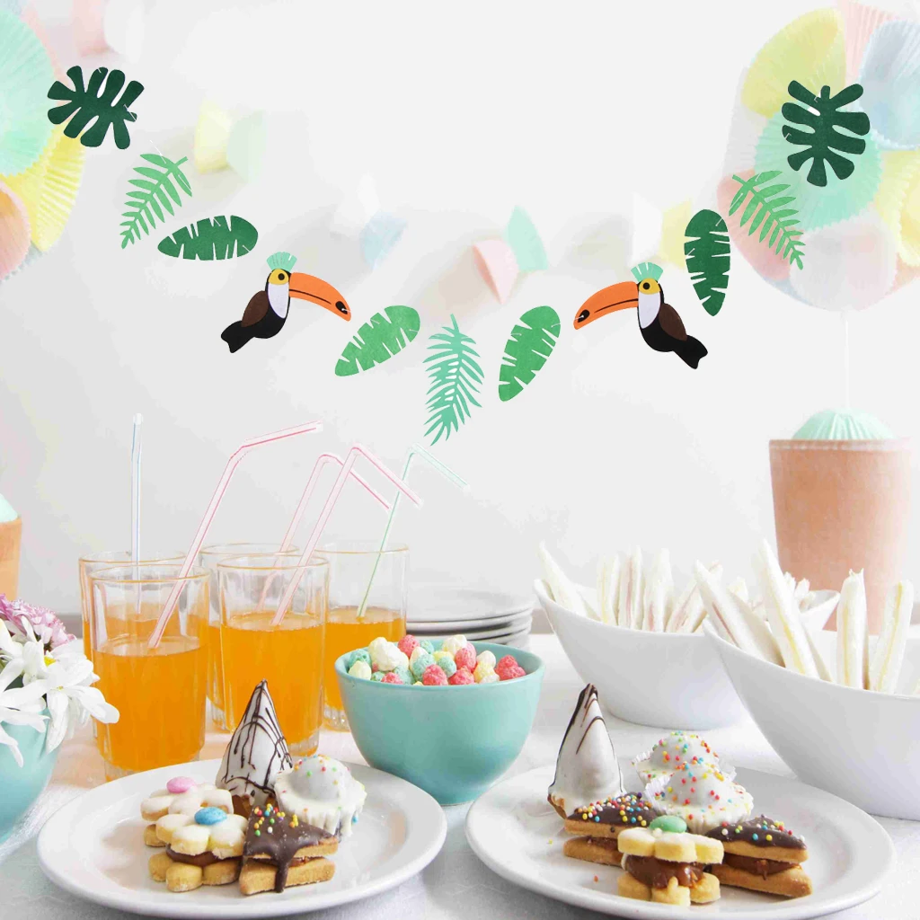 Новинка гавайский тукан цветок войлочный баннер летняя гирлянда декор для