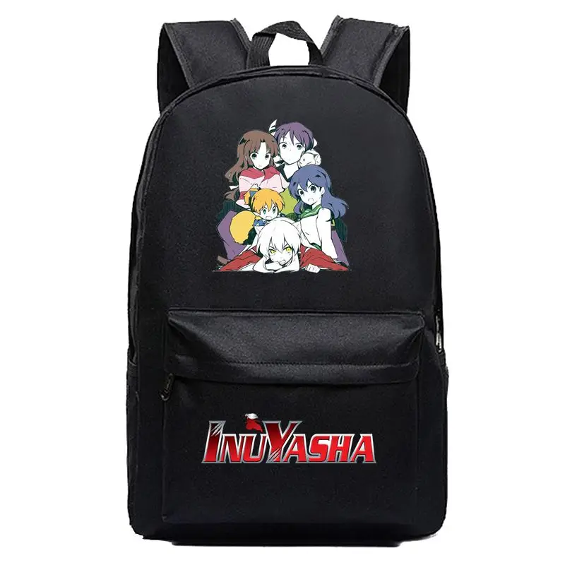 Темно-серый New Inuyasha Backpack School Bags Black Anime Cosplay Kids Teens Shoulder Bags - Цвет: Темно-серый