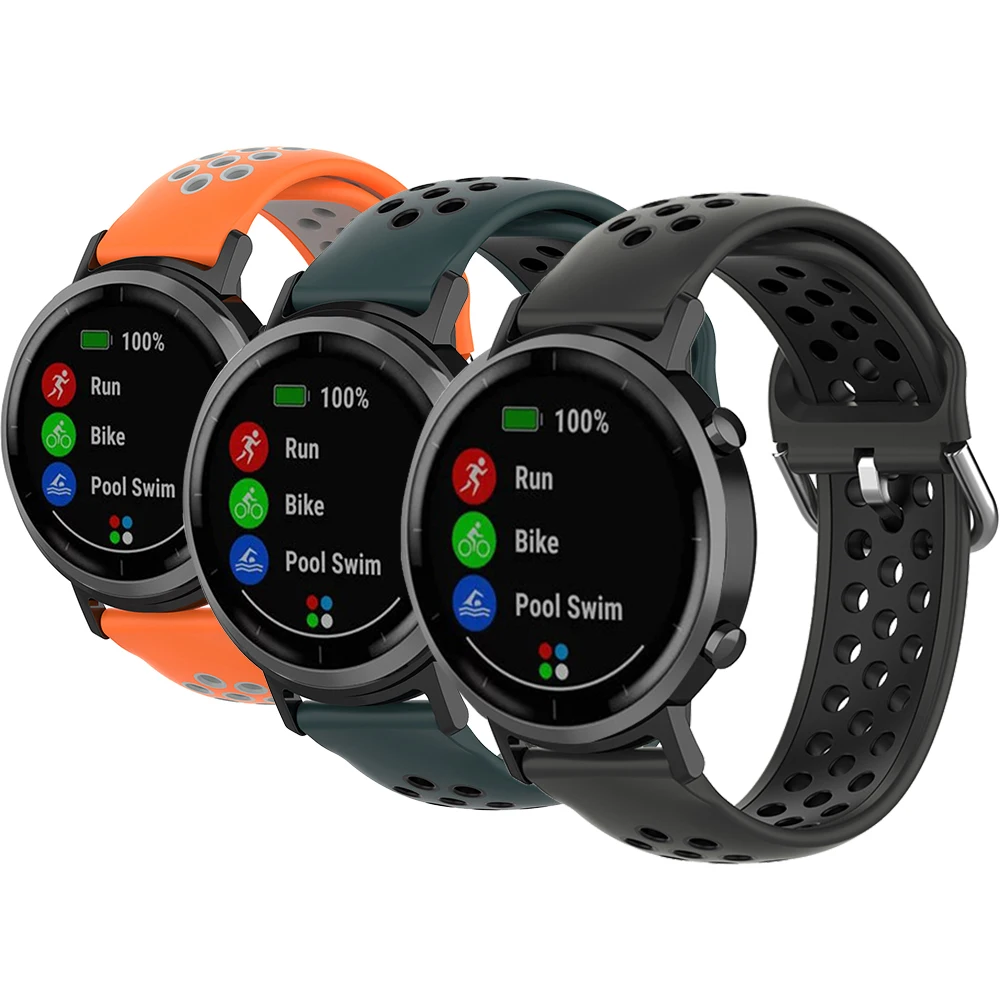 

Smart Watch Strap for Garmin Venu/Venu SQ Silicone Breathable Watch Band Strap for Garmin Vivoactive 4 4S 3 Bracelet Accessories