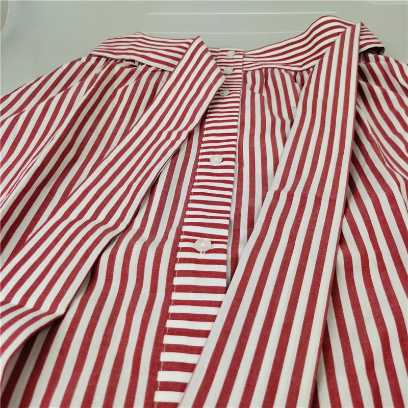 

2020 Autumn And Winter New Fashion Pure Cotton Vertical Stripe A Line Skirt Pink Lace Temperament Mid Length Skirt Female C082