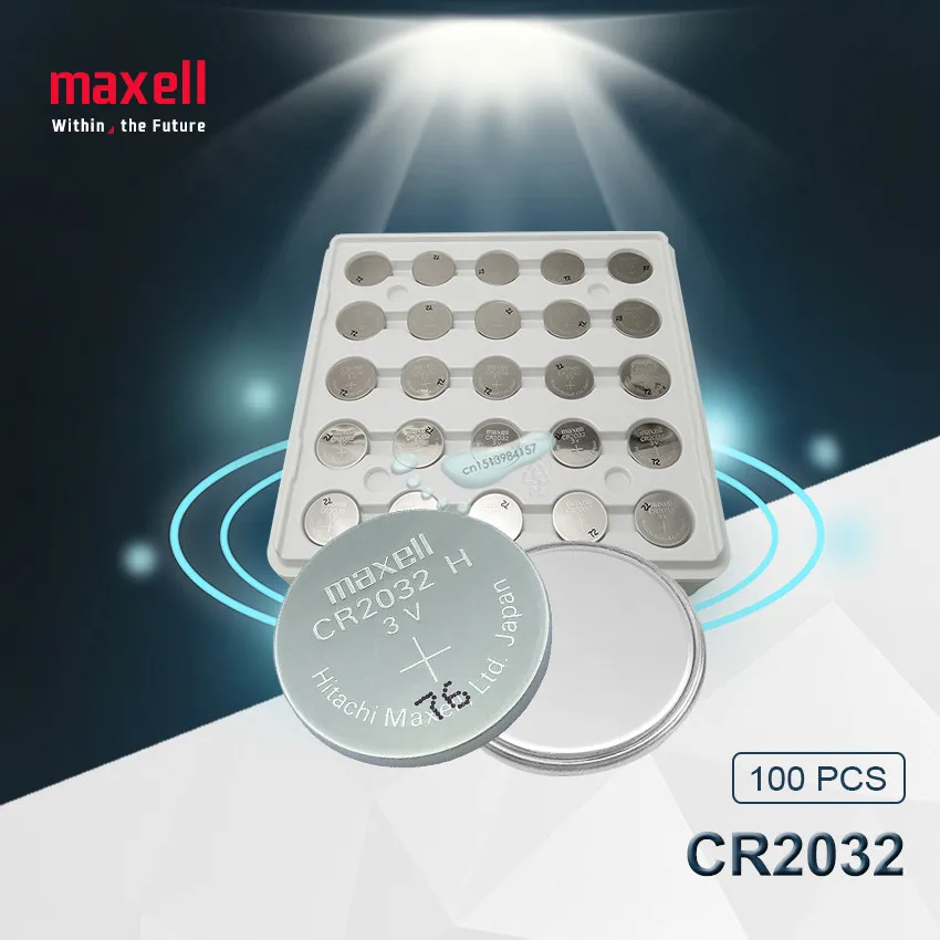 100 шт. maxell оригинальная Совершенно новая батарея cr2032 3 в Кнопочная монетные