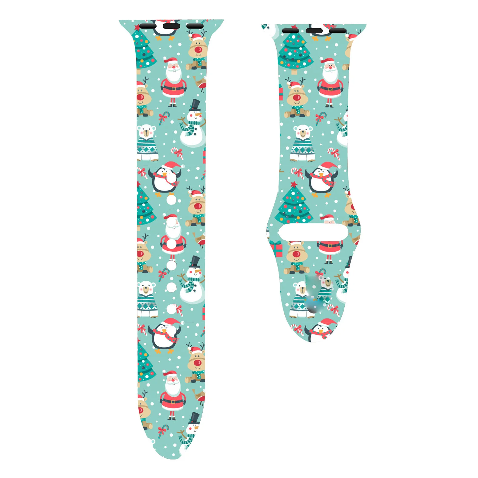 

Cartoon Christmas bands for Apple watch strap 44mm 40mm 38mm 42mm Elasticity Printed silicone bracelet iwatch series 3 4 5 SE 6