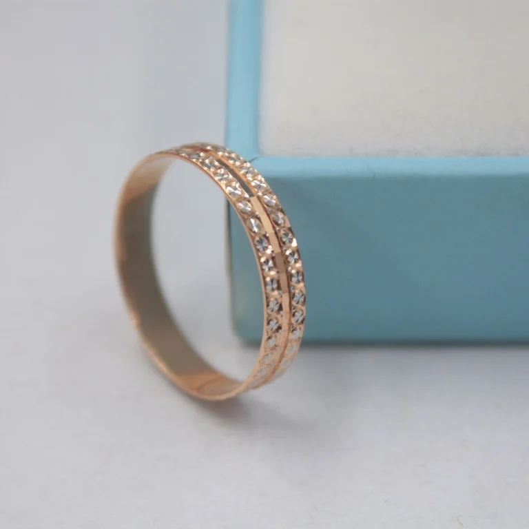 Настоящее 18 К кольцо из розового белого золота для женщин двойное резное монет