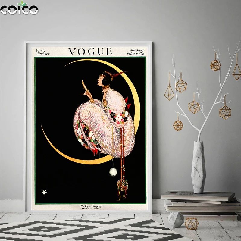 

Fashion Poster Sexy Beauty Girl Canvas Painting Magazine Vogue Cover Modern Art Home Decor Wall Picture Retro Print Cuadros
