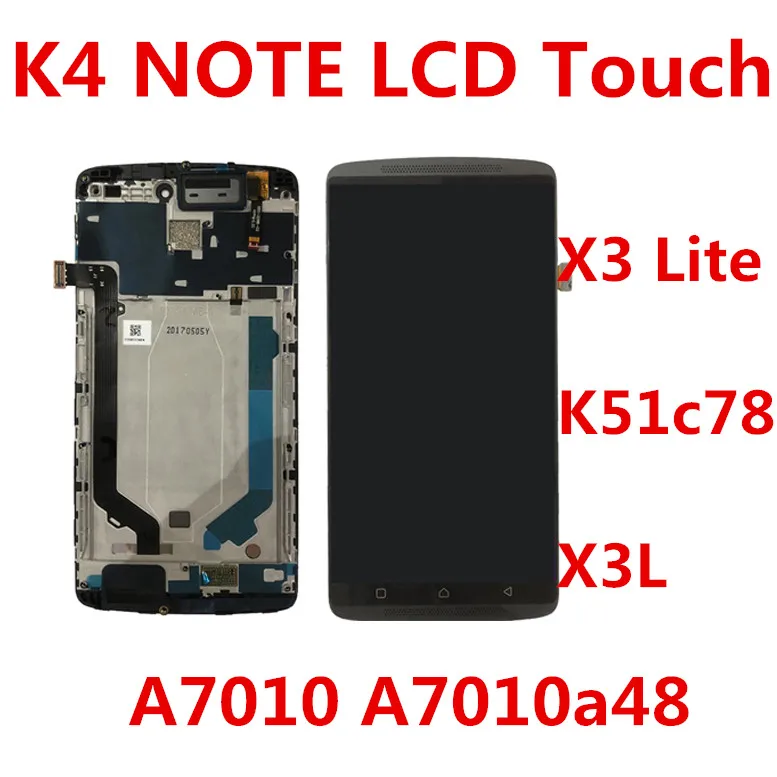 

ЖК-дисплей и сенсорная панель для Lenovo K4 Note A7010 A7010a48, экран с дигитайзером для Vibe X3 Lite K51c78 X3L, ЖК-рамка, черный, белый