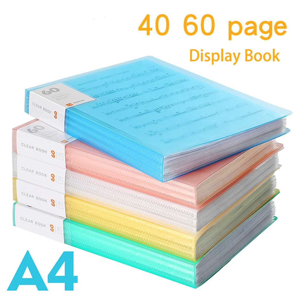 A4 Дисплей книга 40/60 страница прозрачной вставкой папка документа сумка для