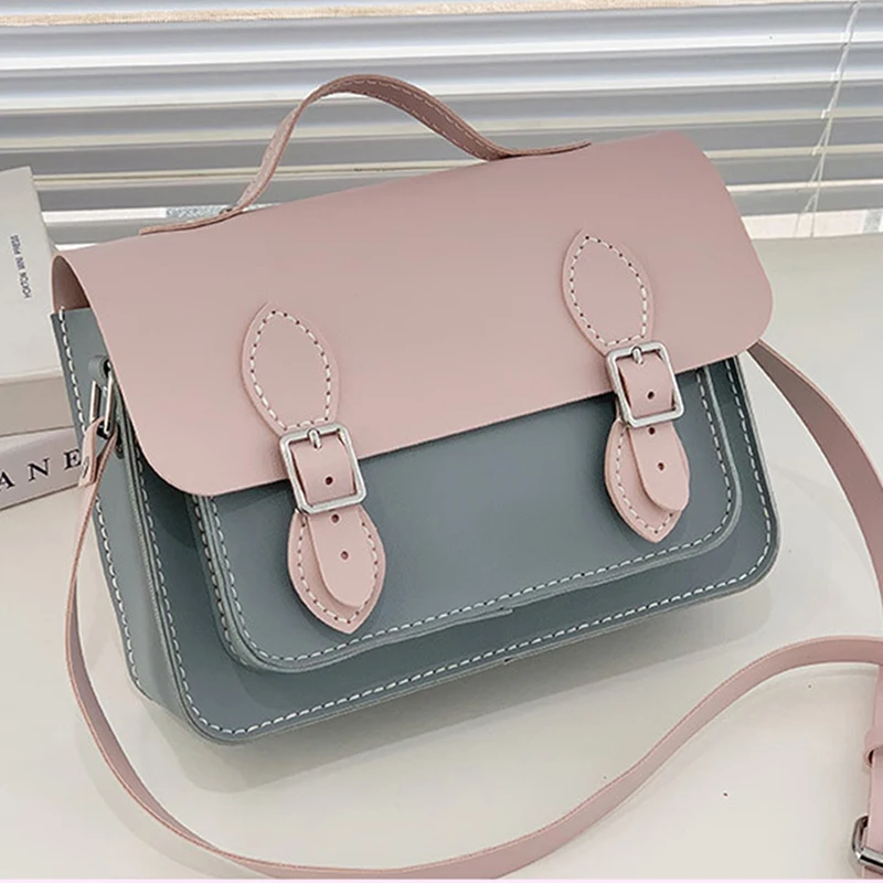 Diy Handmade Bag Contrast Color Bag Hand Stitching With Sewing Tools Handel Shoulder Bag Accessories Pu Leather Cambridge Style