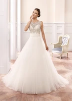 free shipping white ivory scoop neck ball gown wedding dress bridal gown 2016 tulle wedding ball gowns hollow back