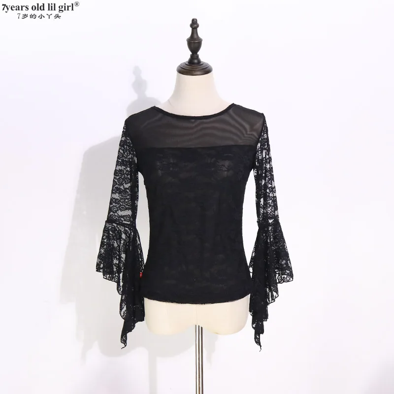 

New Spanish Dance Shirt Flamengo Ruffle Dance Costume Women Latin Tshirt Jupe Flamenco