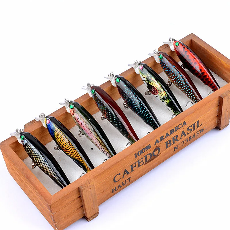 

8 шт., рыболовные приманки в виде гольяна, 7,5 см, 8 г