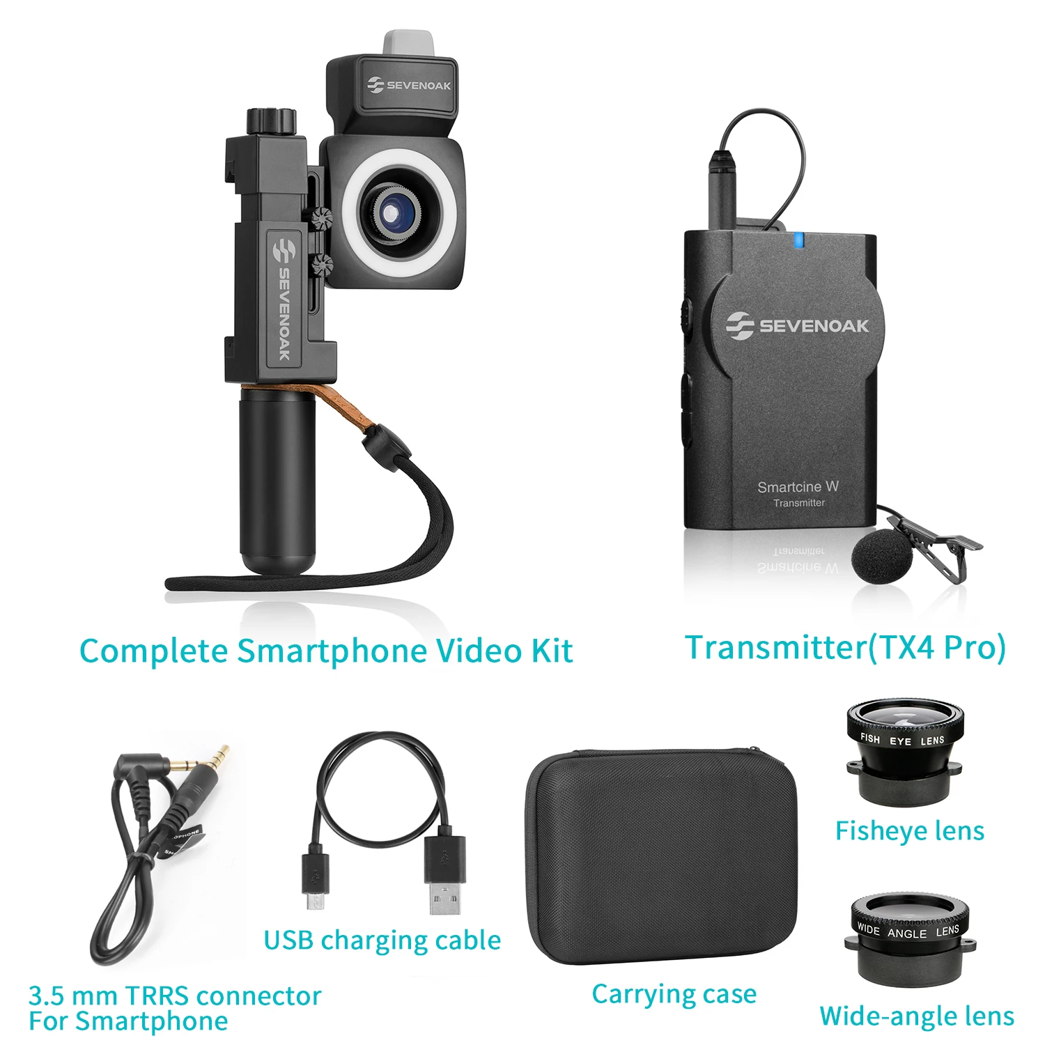 Sevenoak SmartCine W1/W2 полный комплект видео для смартфона с беспроводной микрофонной