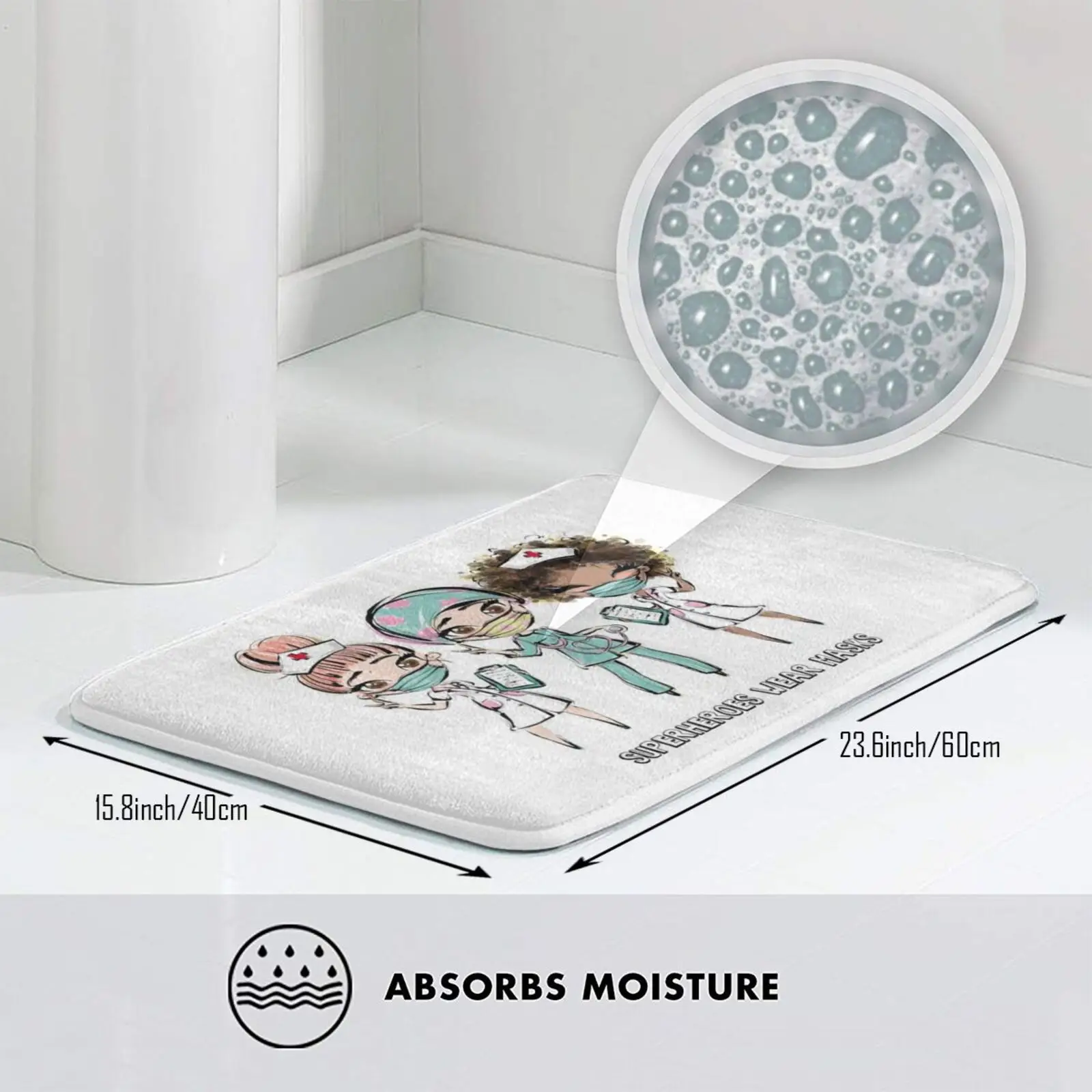 Супергерои маски необходимые работники Подарочный коврик для медсестер ковер