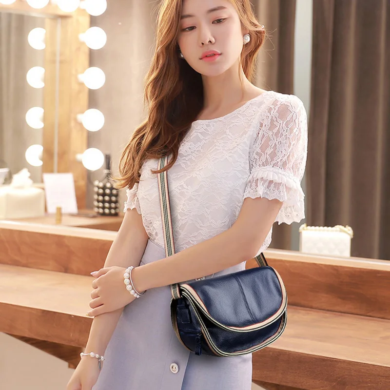 Роскошная женская сумка через плечо из натуральной кожи Модный повседневный