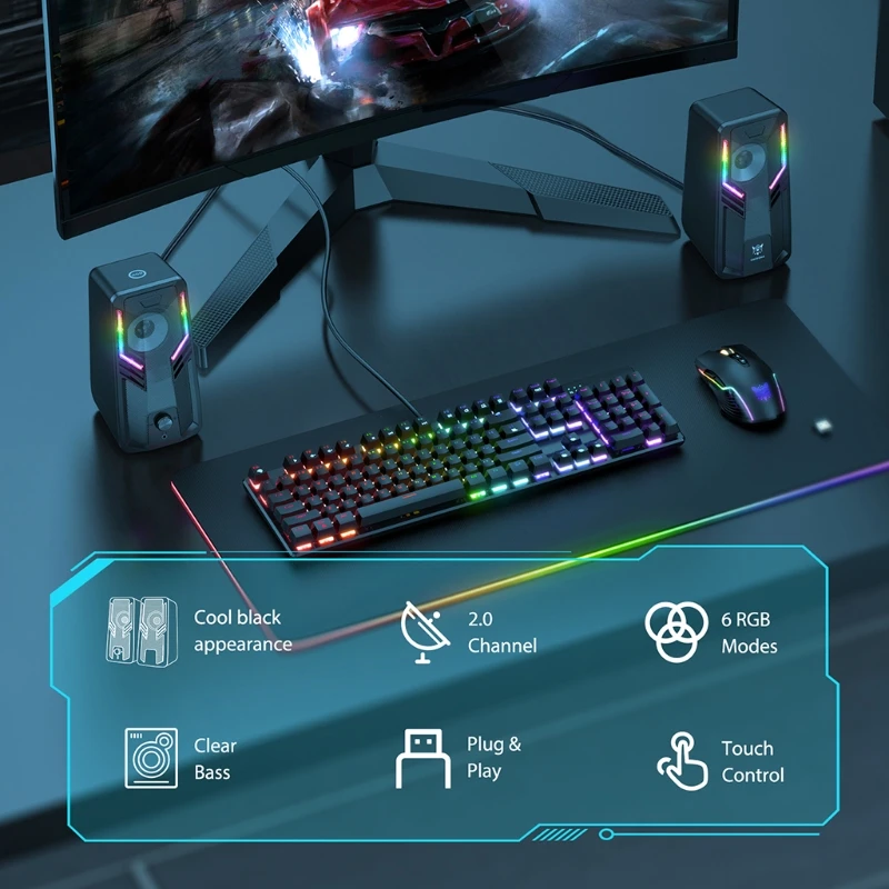 Музыкальный динамик Bassboom технология и громкий стерео звук USB соединения одна