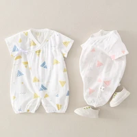 summer thin lace up tracksuit babies jumpsuit for infants one piece printed homewear for newborns form 0 baby clothes overalls