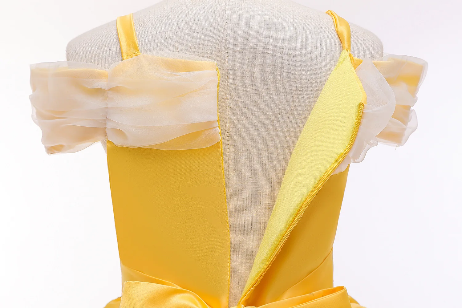 

New Year Holiday Belle Princess Party Dress Girls Children's Day Halloween Yellow Ball Bell Beauty Costume for Xmas Purim