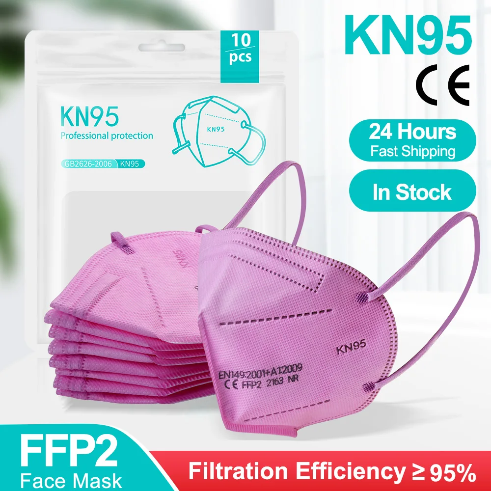

5 Layers FFP2 Mascarillas KN95 facial masks Adult Filter Respirator mask Dustproof Reuseable Face Mouth Mask Multicolor Masque