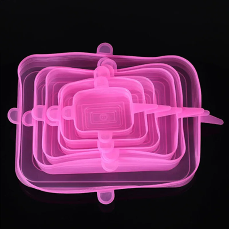 

6PCS Silicone Cover Stretch Lids Reusable Airtight Food Wrap Covers Keeping Fresh Seal Bowl Stretchy Wrap Cover Kitchen Cookware