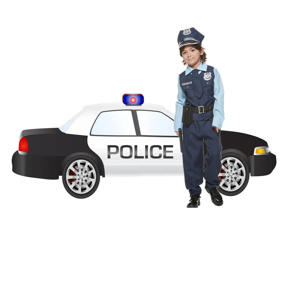 Police Costume For Kids Cop Officer Fancy Dress Police Costume FBI Boy Uniform Cosplay Birthday Party Costume