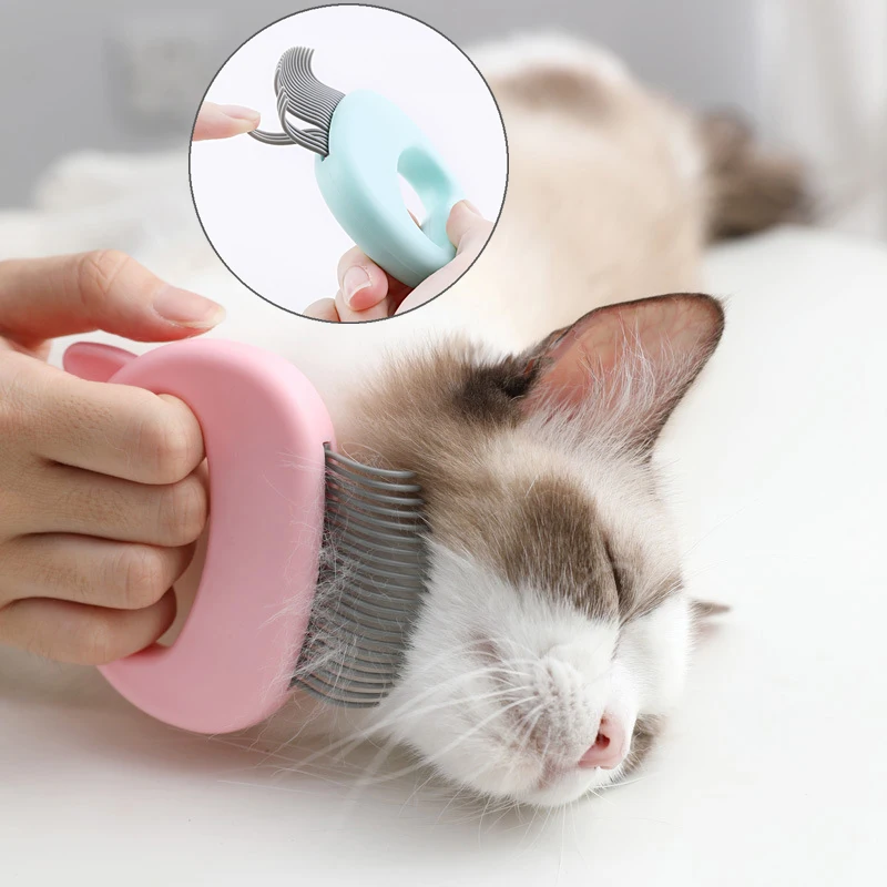 

Pet Grooming Massage Tool To Remove Loose Hairs Only for Cats Mini Pets Comb Pets Massage Brush Shell Shaped Handle Wholesale