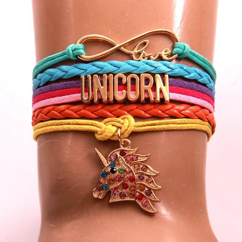 

Fashion Handmade Multilayer Chain Link Bracelet For Women Men Resin Unicron Pendant Love Letter Wove Braided Bracelet Jewelry