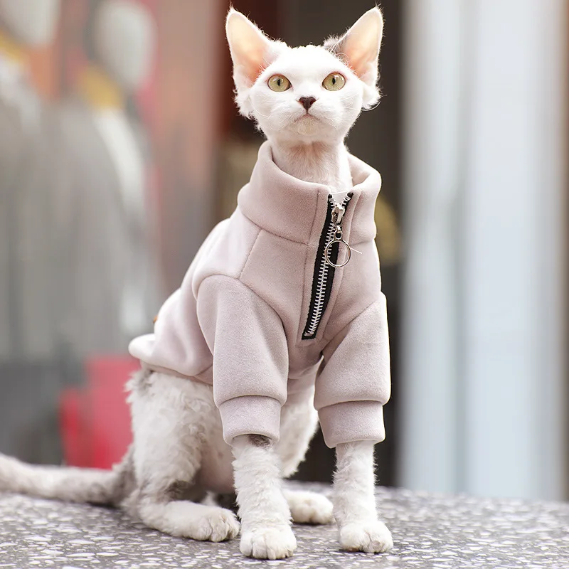 

Fashion Dog Clothes With Zipper Soft Warm Sweater For Small Dogs Cats Puppy Kitten Fleeces Pet Clothing For Chihuahua Devon Rex