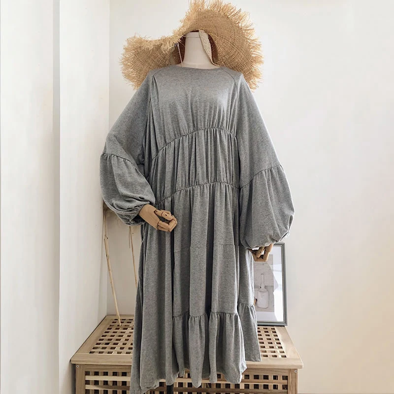 XITAO плюс размер с высокой талией Миди платье для женщин Корея Мода 2019 осенние