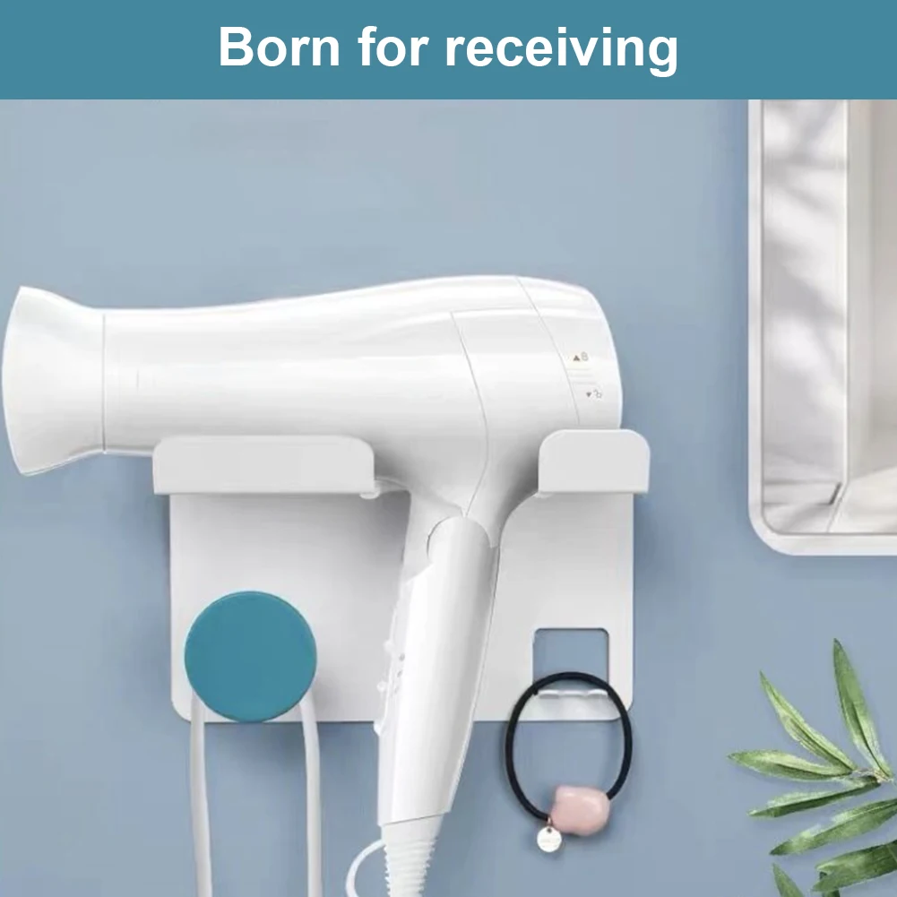 

Punch-Free Hair Dryer Holder Rack Bracket Wall Mounted For Bathroom Organizer Storage Rack Bathroom Accessories Set Home