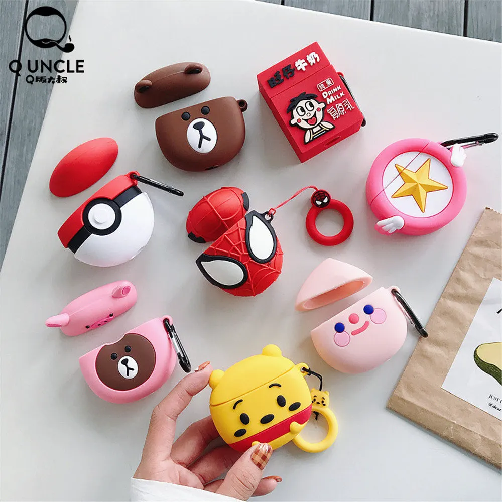 Q UNCLE картонная коробка для Apple Airpods силиконовая портативная ударостойкая гарнитура сумки красивый 3D узор чехол для наушников Airpod2