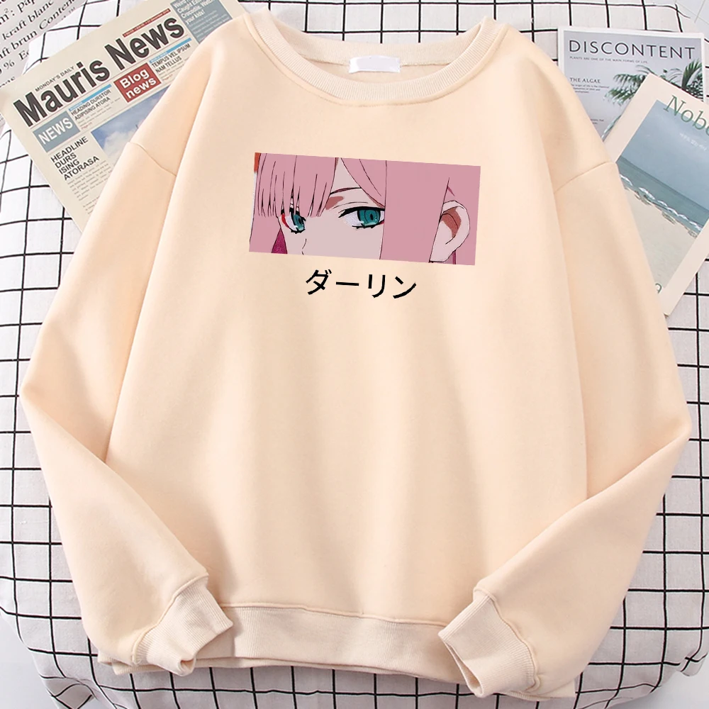 

Женский пуловер с рисунком аниме Darling In The Franxx Zero Two, женская одежда с круглым вырезом и длинными рукавами, Флисовая теплая одежда для женщин ...