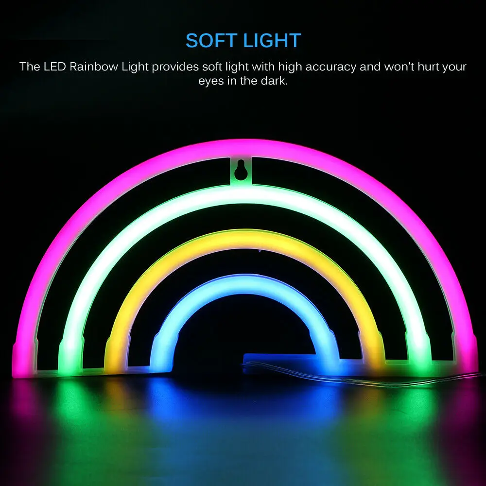 9 видов стилей светодиодная неоновая лампа светильник пачка цветов радуги для