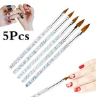 5 шт. точечная ручка для ногтей с кристаллами женский воск карандаш для маникюра инструмент для дизайна ногтей блестящий стержень набор кистей для ногтей