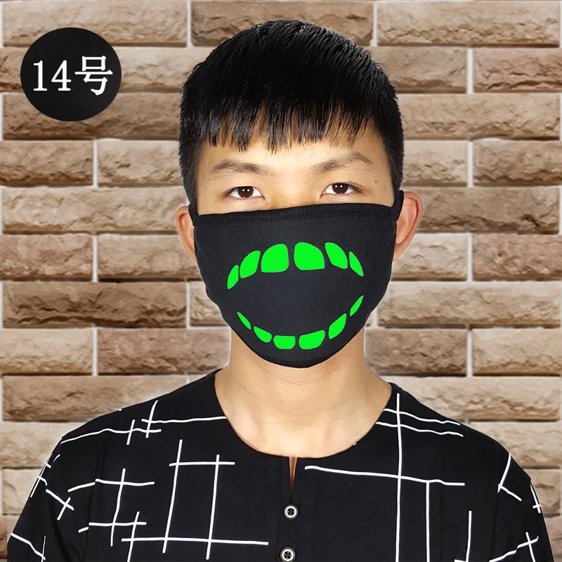 14 1 шт. светящаяся маска для лица светильник в темноте против пыли теплая крутая унисекс Маска Рот Респиратор для использования на открытом воздухе остановка загрязнения воздуха маска - Цвет: 14