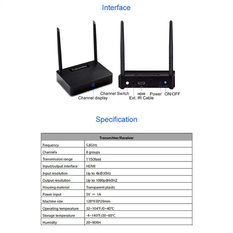 Топ Hd595 3D голографический проектор беспроводной Hdmi передатчик приемник видео 5 8